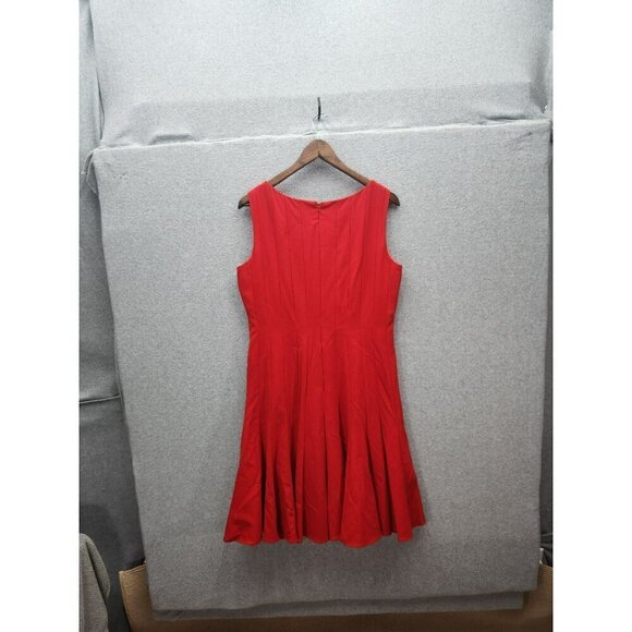 Sleeveless Calvin Klein Red A-Line Dress Size 10 - Picture 3 of 3